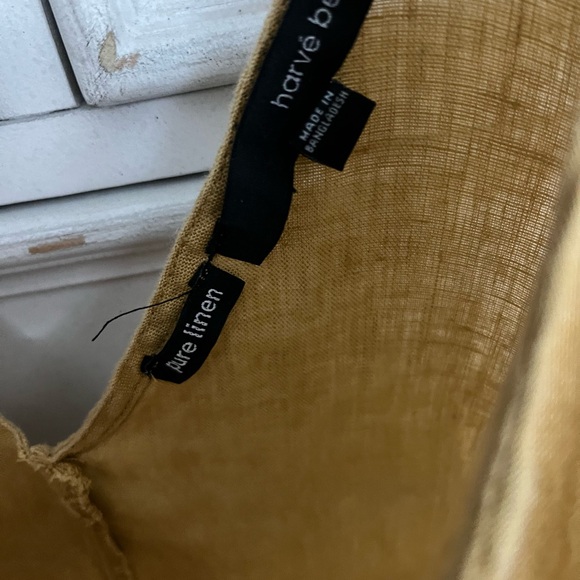 Harve Benard Mustard Sleeveless Linen Top - Picture 2 of 4